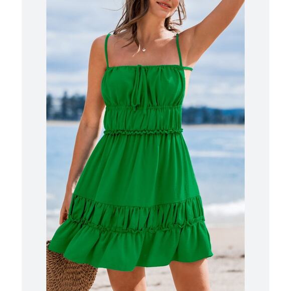 Cupshe Other - NWT- CUPSHE Green Square Neck Sleeveless Mini Dress